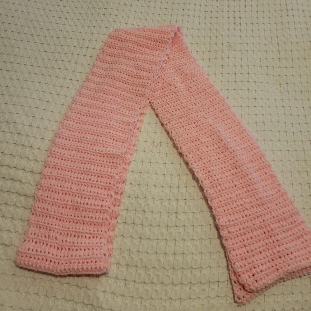 Pink Crochet Scarf